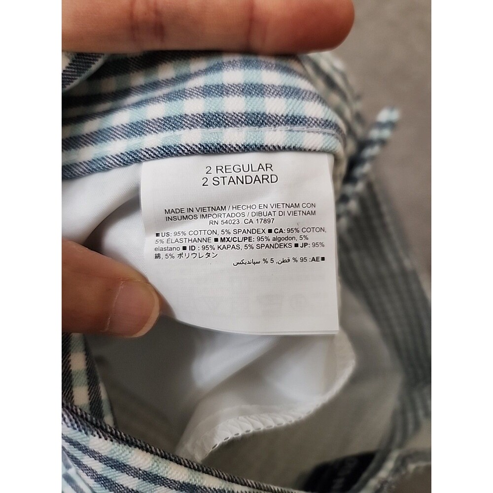 Old Navy Pixie Skinny Ankle Pants Womens 2 Blue White Check Stretch NEW - Picture 8 of 9